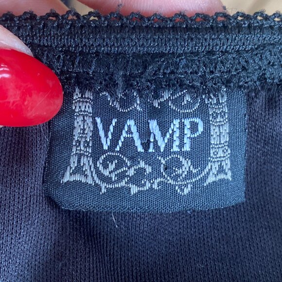 Vintage 1990s "Vamp" Asymmetrical Cut Midi Skirt - Picture 5 of 5